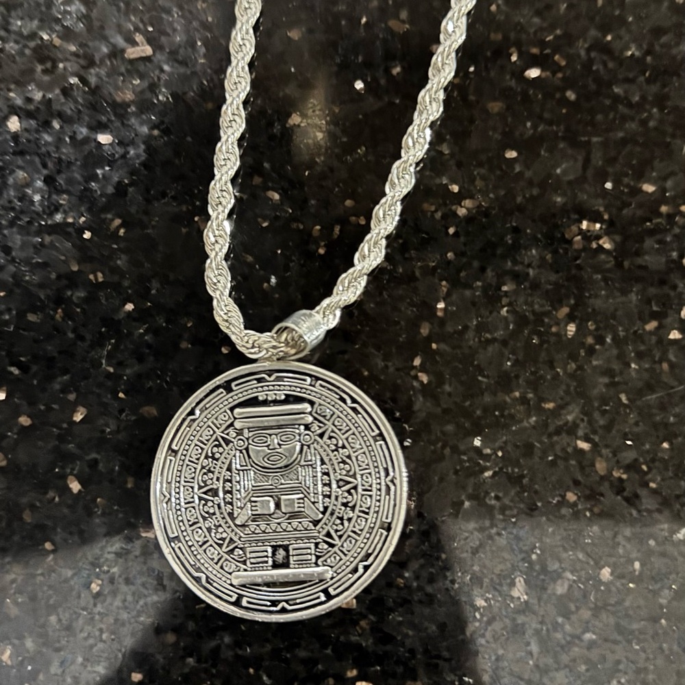 Aztec Coin Pendant Necklace - Women's Jewelry